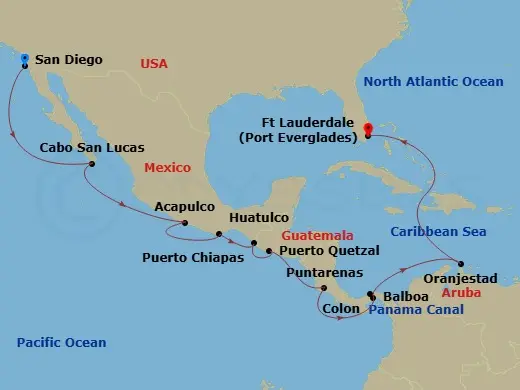 Itinerary schematic diagram