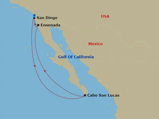 Itinerary schematic diagram