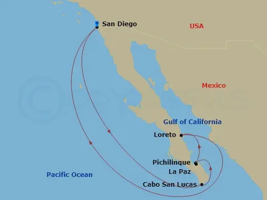 Itinerary schematic diagram