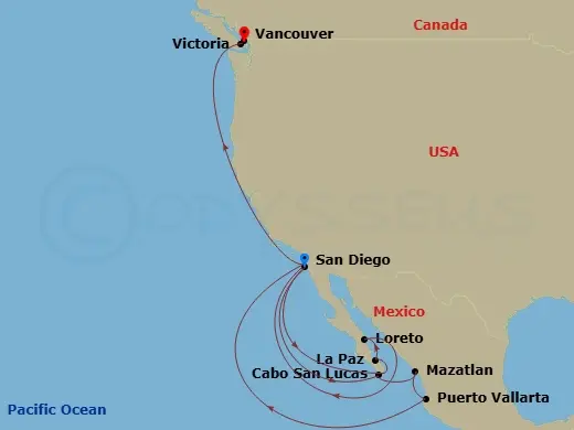 Itinerary schematic diagram