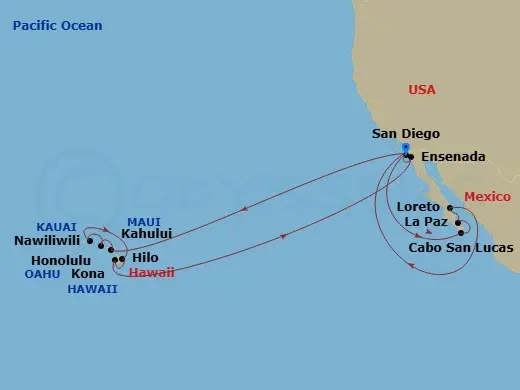 Itinerary schematic diagram