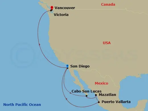 Itinerary schematic diagram
