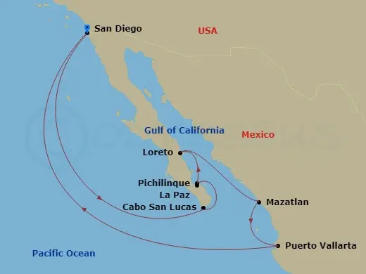 Itinerary schematic diagram