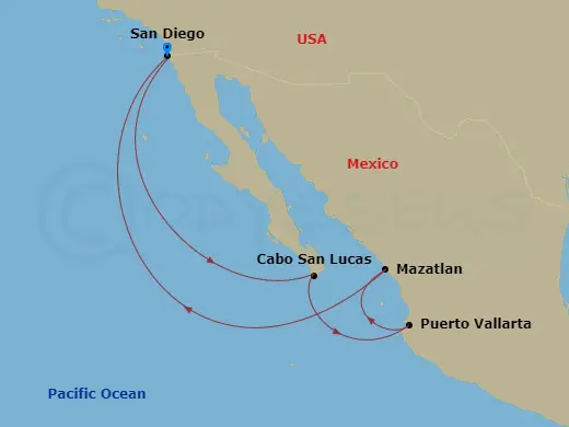 Itinerary schematic diagram