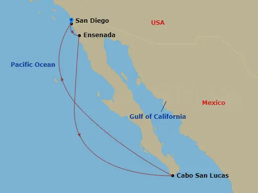 Itinerary schematic diagram