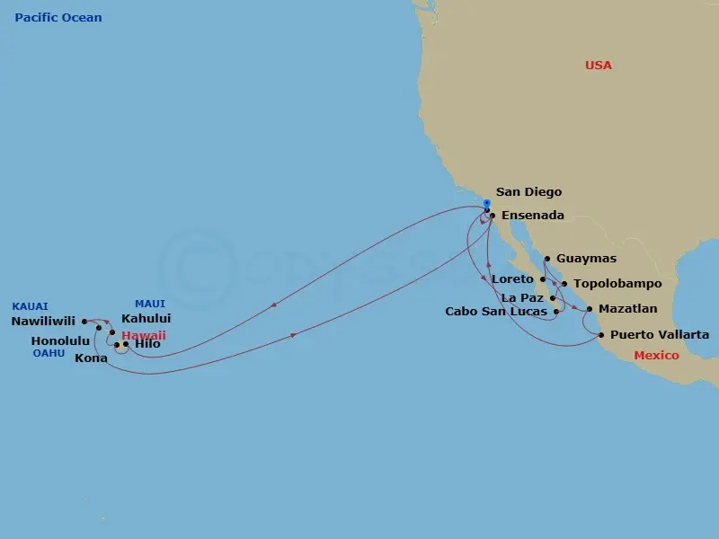 Itinerary schematic diagram