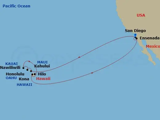 Itinerary schematic diagram