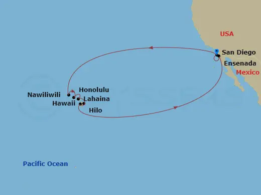 Itinerary schematic diagram