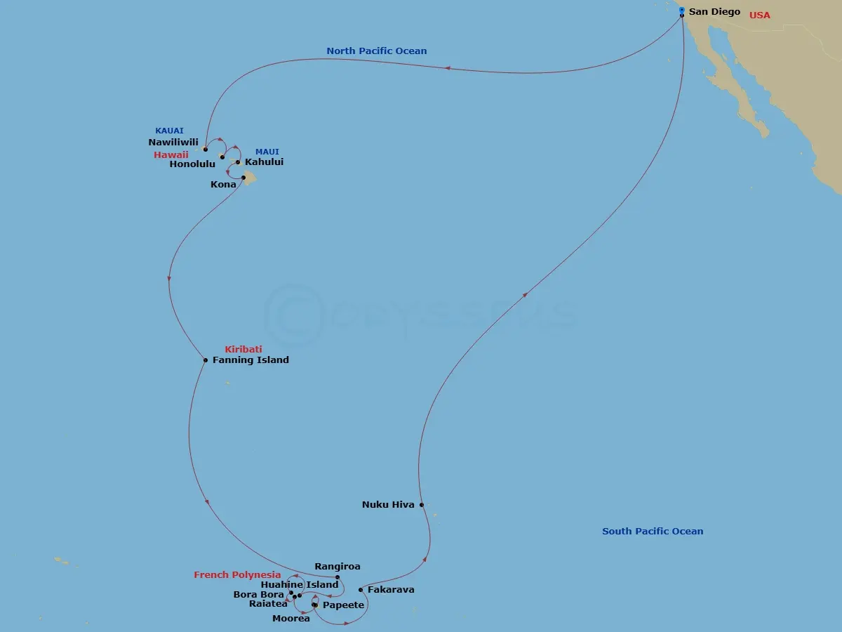 Itinerary schematic diagram