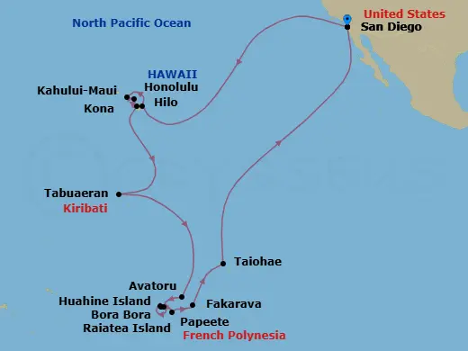 Itinerary schematic diagram