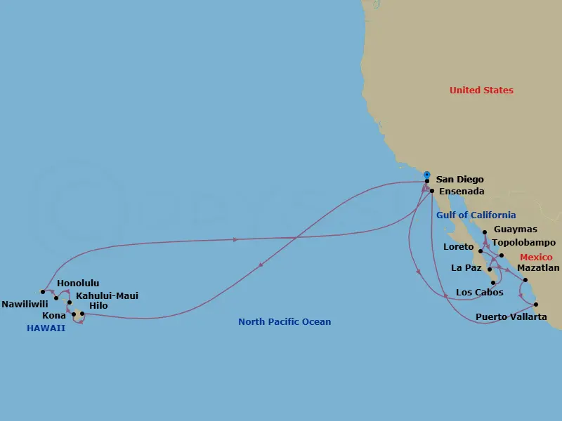 Itinerary schematic diagram