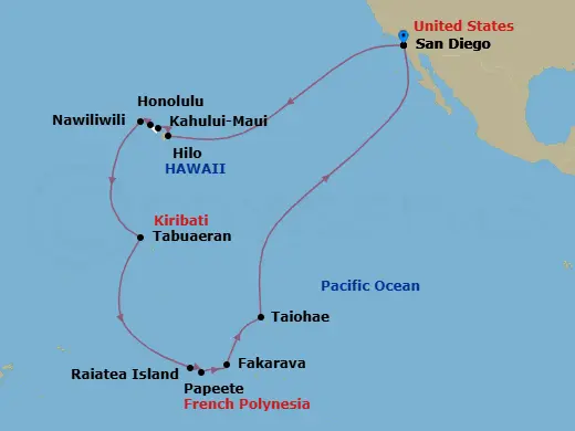 Itinerary schematic diagram