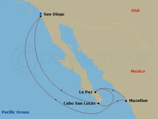 Itinerary schematic diagram