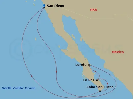 Itinerary schematic diagram