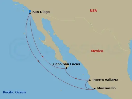 Itinerary schematic diagram