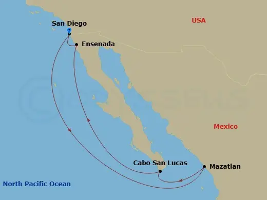 Itinerary schematic diagram