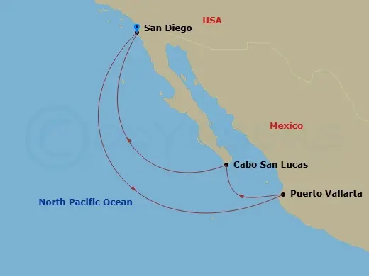 Itinerary schematic diagram