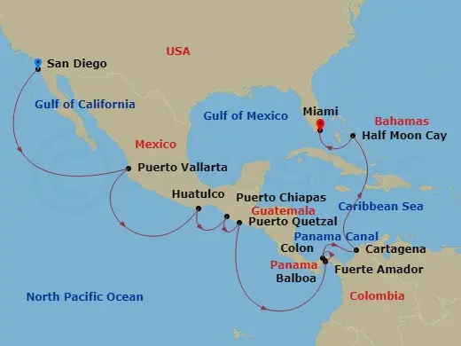 Itinerary schematic diagram