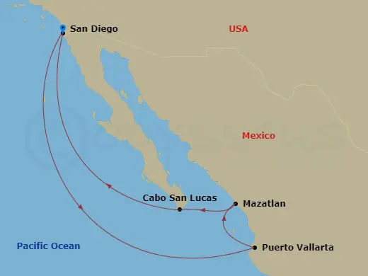 Itinerary schematic diagram