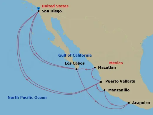 Itinerary schematic diagram