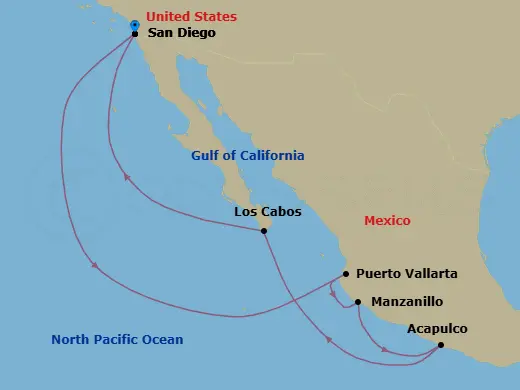Itinerary schematic diagram