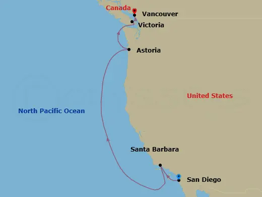 Itinerary schematic diagram