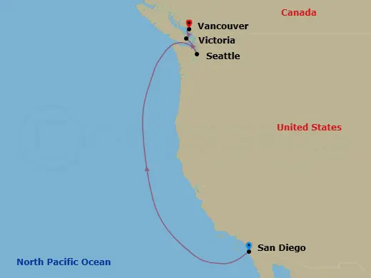 Itinerary schematic diagram
