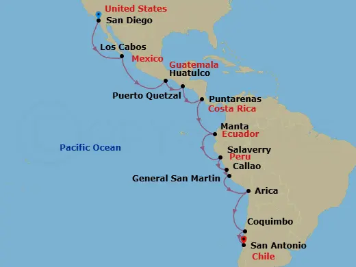 Itinerary schematic diagram