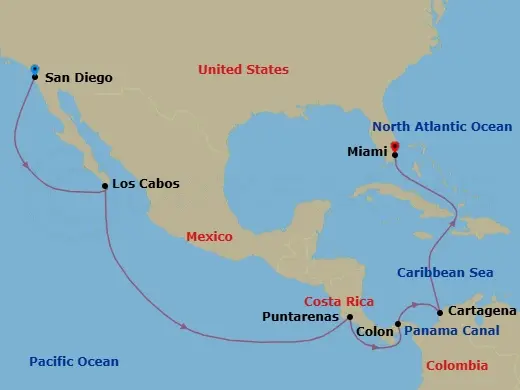 Itinerary schematic diagram