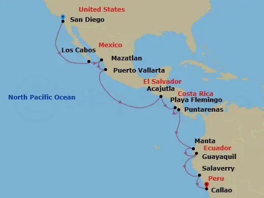 Itinerary schematic diagram