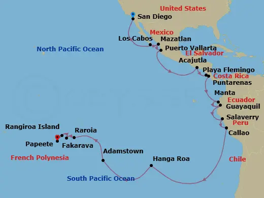 Itinerary schematic diagram