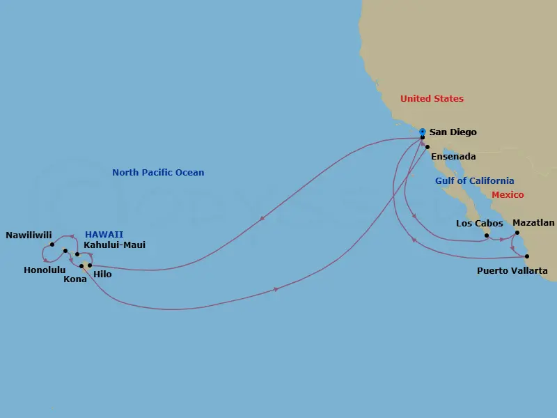 Itinerary schematic diagram