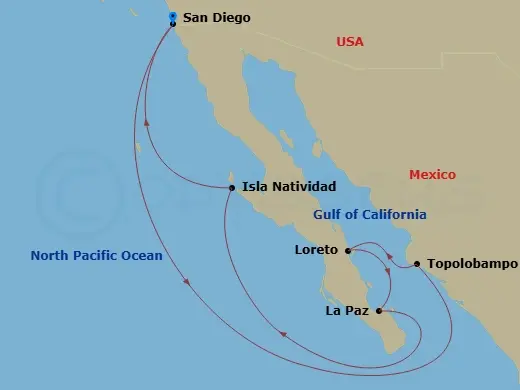 Itinerary schematic diagram