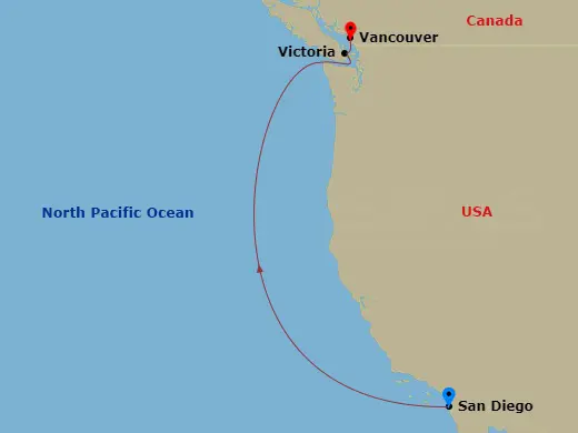 Itinerary schematic diagram