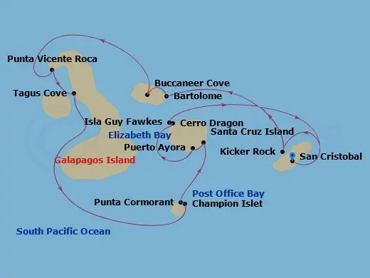 Itinerary schematic diagram