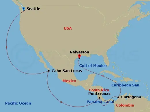 Itinerary schematic diagram