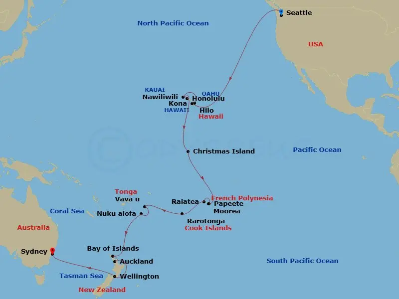 Itinerary schematic diagram