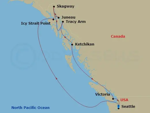 Itinerary schematic diagram