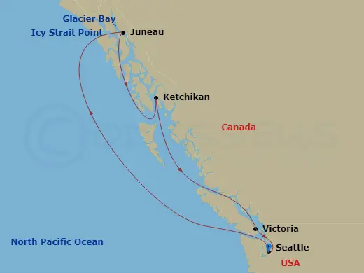 Itinerary schematic diagram