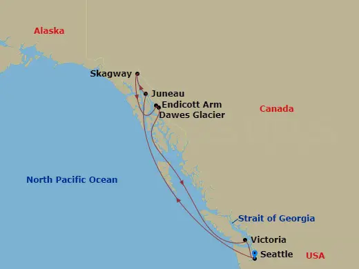 Itinerary schematic diagram