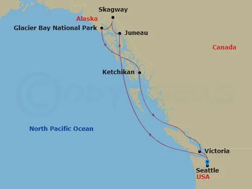 Itinerary schematic diagram