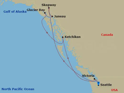 Itinerary schematic diagram