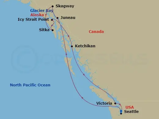 Itinerary schematic diagram