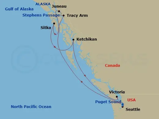 Itinerary schematic diagram