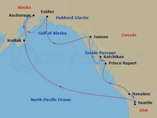 Itinerary schematic diagram