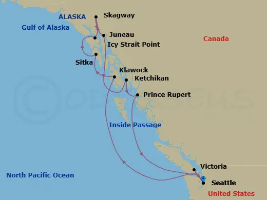 Itinerary schematic diagram