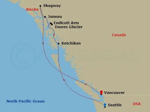 Itinerary schematic diagram