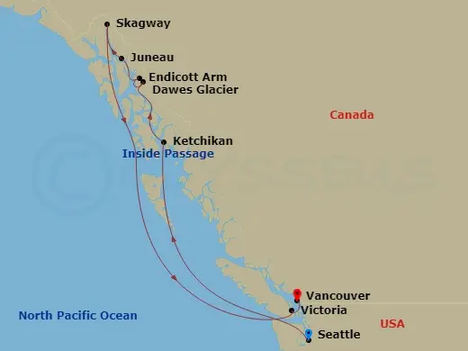 Itinerary schematic diagram