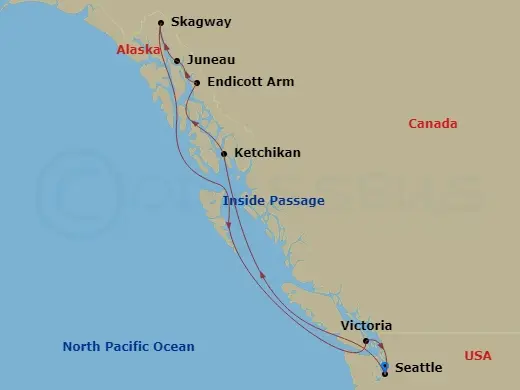 Itinerary schematic diagram