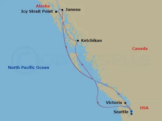 Itinerary schematic diagram